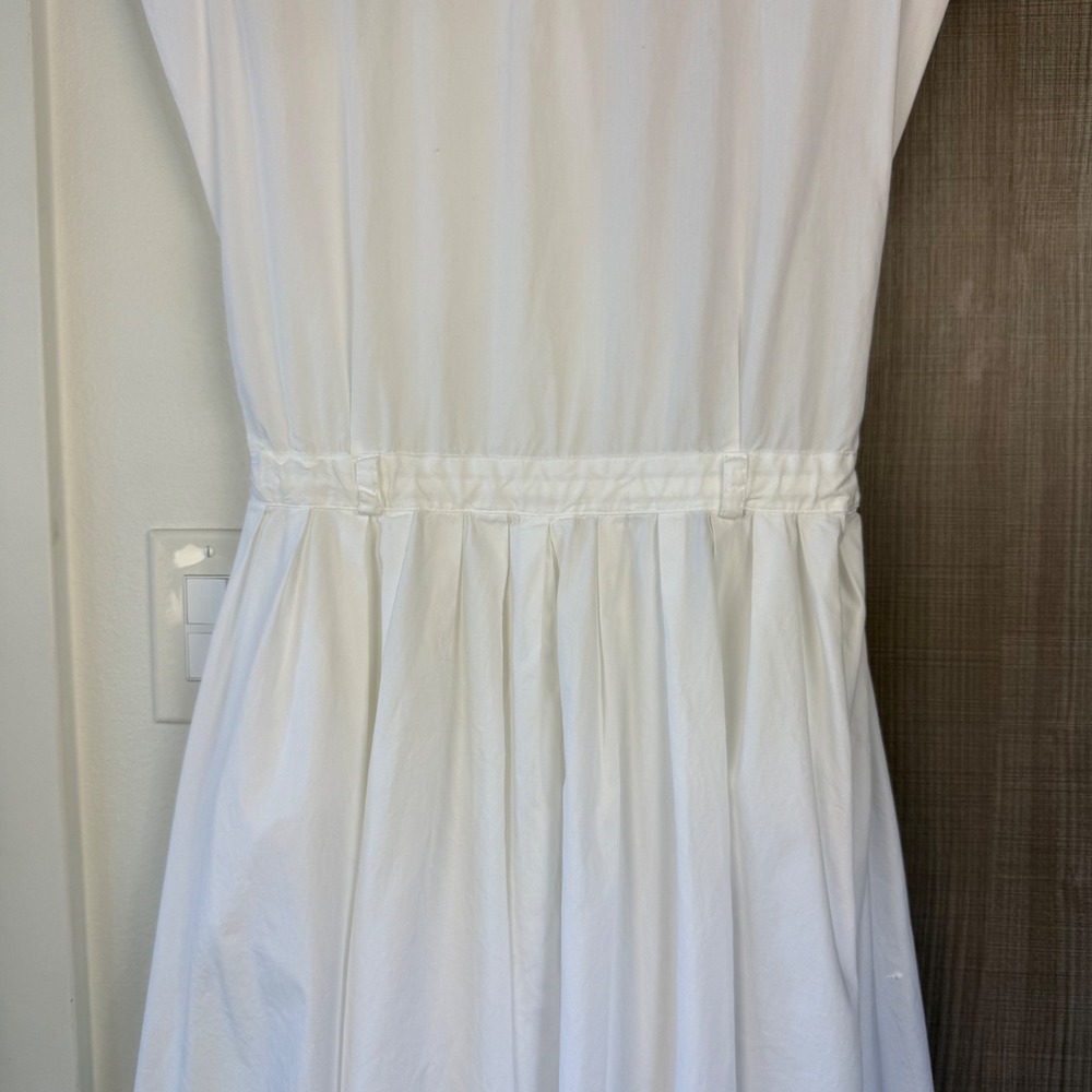 Zara White Poplin Shirt Midi Dress Button Down Front Size Large - Picture 14 of 16